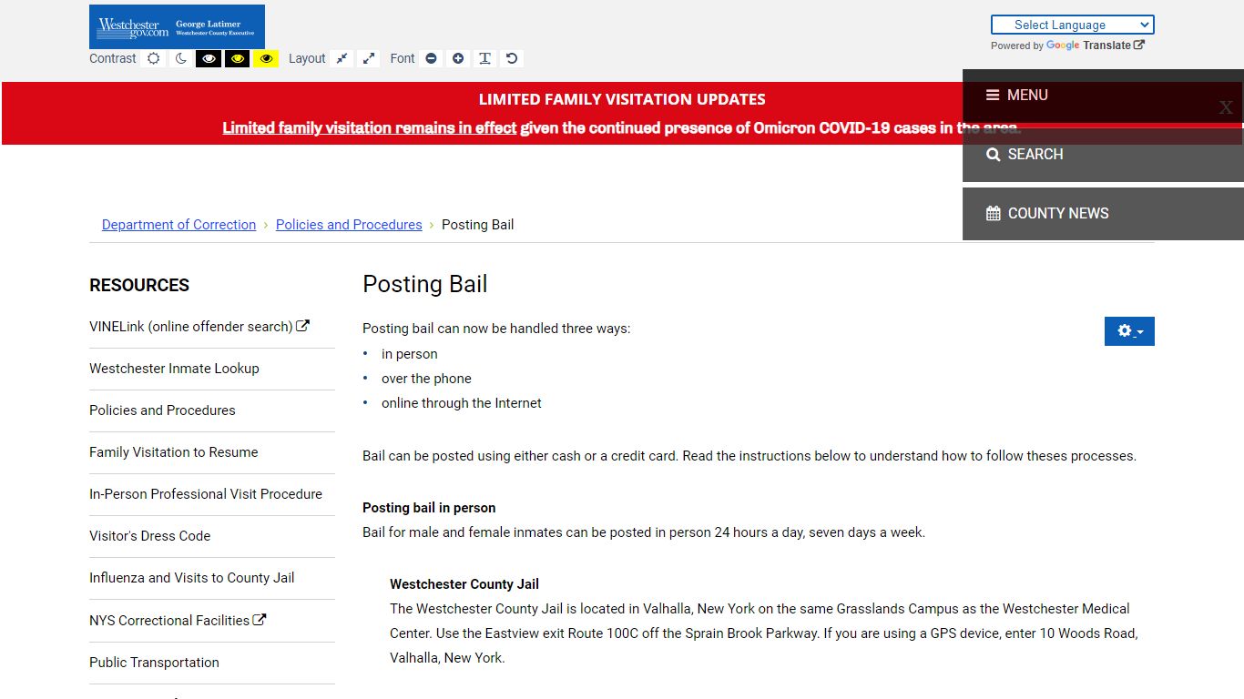 Posting Bail - Westchestergov.com